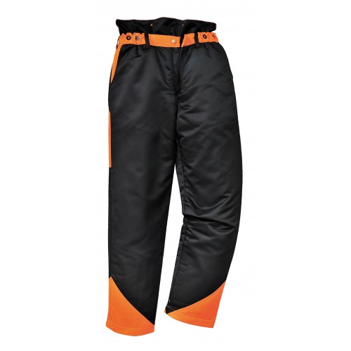 CALÇA P/ MOTOSERRISTA PRETA/LARANJA CH11